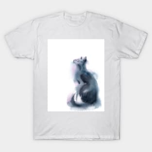 Minimalist watercolor cat T-Shirt